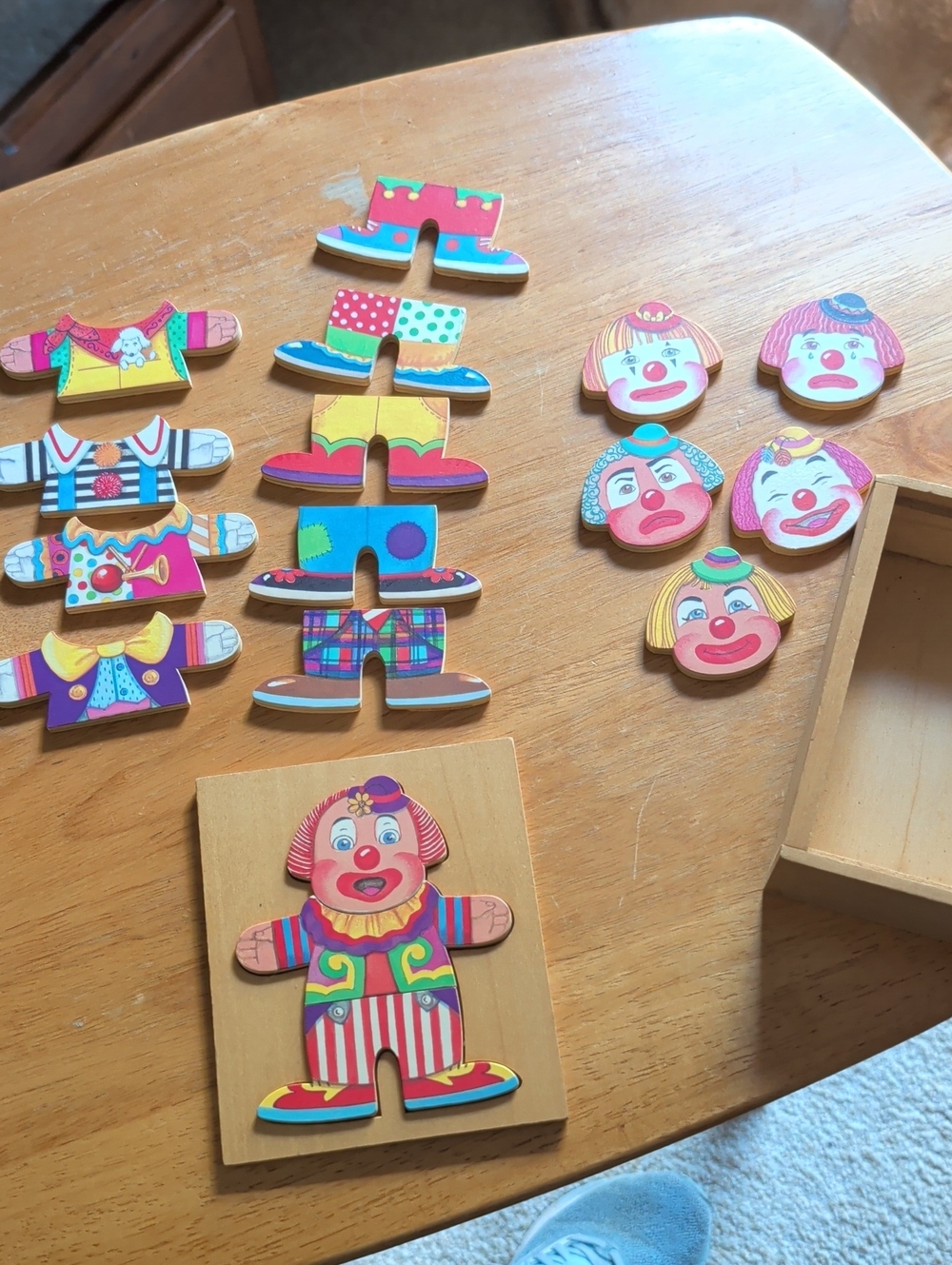 Wooden Clown Dress-Up Puzzle - Multicolor